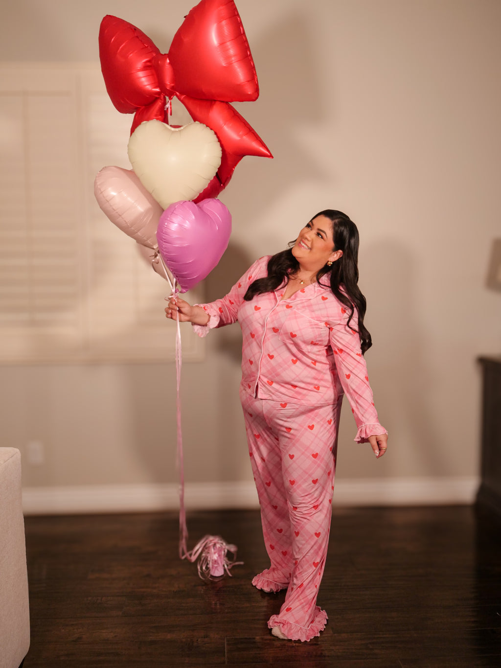 Heart Eyes Long Sleeve Bamboo Pajama Set